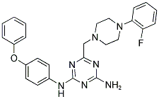 6-((4-(2-FLUOROPHENYL)PIPERAZIN-1-YL)METHYL)-N2-(4-PHENOXYPHENYL)-1,3,5-TRIAZINE-2,4-DIAMINE Struktur