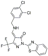 (4Z)-2-(1,3-BENZOTHIAZOL-2-YL)-4-{[(3,4-DICHLOROBENZYL)AMINO]METHYLENE}-5-(TRIFLUOROMETHYL)-2,4-DIHYDRO-3H-PYRAZOL-3-ONE Struktur