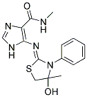 5-{[(2Z)-4-HYDROXY-4-METHYL-3-PHENYL-1,3-THIAZOLIDIN-2-YLIDENE]AMINO}-N-METHYL-1H-IMIDAZOLE-4-CARBOXAMIDE Struktur