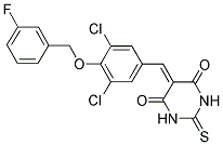 5-{3,5-DICHLORO-4-[(3-FLUOROBENZYL)OXY]BENZYLIDENE}-2-THIOXODIHYDROPYRIMIDINE-4,6(1H,5H)-DIONE Struktur