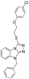 9-BENZYL-3-[2-(4-CHLORO-PHENOXY)-ETHYLSULFANYL]-9H-BENZO[4,5]IMIDAZO[2,1-C][1,2,4]TRIAZOLE Struktur