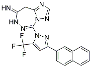 5-[3-(2-NAPHTHYL)-5-(TRIFLUOROMETHYL)-1H-PYRAZOL-1-YL]-7H-[1,2,4]TRIAZOLO[1,5-D][1,2,4]TRIAZEPIN-8(9H)-IMINE Struktur