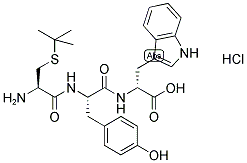 H-CYS(STBU)-TYR-D-TRP-OH HCL-SALT Struktur