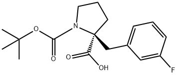 BOC-(S)-ALPHA-(3-FLUOROBENZYL)-PROLINE Struktur