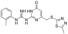 N-(2-METHYLPHENYL)-N'-(4-{[(5-METHYL-1,3,4-THIADIAZOL-2-YL)THIO]METHYL}-6-OXO-1,6-DIHYDROPYRIMIDIN-2-YL)GUANIDINE Struktur