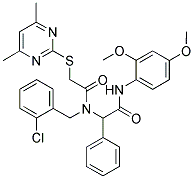 N-(2-CHLOROBENZYL)-N-(2-(2,4-DIMETHOXYPHENYLAMINO)-2-OXO-1-PHENYLETHYL)-2-(4,6-DIMETHYLPYRIMIDIN-2-YLTHIO)ACETAMIDE Struktur