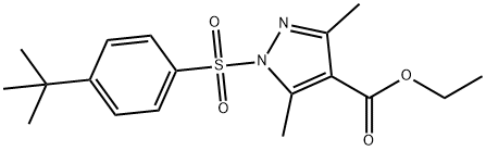 ETHYL 1-([4-(TERT-BUTYL)PHENYL]SULFONYL)-3,5-DIMETHYL-1H-PYRAZOLE-4-CARBOXYLATE Struktur