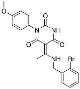 (5E)-5-{1-[(2-BROMOBENZYL)AMINO]ETHYLIDENE}-1-(4-METHOXYPHENYL)PYRIMIDINE-2,4,6(1H,3H,5H)-TRIONE Struktur