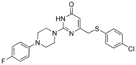 6-{[(4-CHLOROPHENYL)THIO]METHYL}-2-[4-(4-FLUOROPHENYL)PIPERAZIN-1-YL]PYRIMIDIN-4(3H)-ONE Struktur