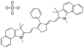 1,3,3-TRIMETHYL-2-((E)-2-(2-PHENYL-3-[(E)-2-(1,3,3-TRIMETHYL-1,3-DIHYDRO-2H-BENZO[G]INDOL-2-YLIDENE)ETHYLIDENE]-1-CYCLOPENTEN-1-YL)ETHENYL)-3H-BENZO[G]INDOLIUM PERCHLORATE Struktur