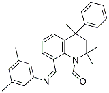 (E)-1-(3,5-DIMETHYLPHENYLIMINO)-4,4,6-TRIMETHYL-6-PHENYL-5,6-DIHYDRO-1H-PYRROLO[3,2,1-IJ]QUINOLIN-2(4H)-ONE Struktur