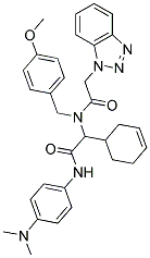 2-(2-(1H-BENZO[D][1,2,3]TRIAZOL-1-YL)-N-(4-METHOXYBENZYL)ACETAMIDO)-2-(CYCLOHEX-3-ENYL)-N-(4-(DIMETHYLAMINO)PHENYL)ACETAMIDE Struktur