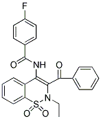 N-(3-BENZOYL-2-ETHYL-1,1-DIOXO-1,2-DIHYDRO-1LAMBDA~6~,2-BENZOTHIAZIN-4-YL)-4-FLUOROBENZAMIDE Struktur