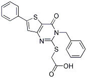 [(3-BENZYL-4-OXO-6-PHENYL-3,4-DIHYDROTHIENO[3,2-D]PYRIMIDIN-2-YL)THIO]ACETIC ACID Struktur