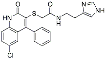 2-[(6-CHLORO-2-OXO-4-PHENYL-1,2-DIHYDROQUINOLIN-3-YL)THIO]-N-[2-(1H-IMIDAZOL-4-YL)ETHYL]ACETAMIDE Struktur