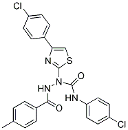 N-(4-CHLOROPHENYL)-1-[4-(4-CHLOROPHENYL)-1,3-THIAZOL-2-YL]-2-(4-METHYLBENZOYL)-1-HYDRAZINECARBOXAMIDE Struktur