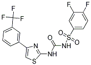 3,4-DIFLUORO-N-[({4-[3-(TRIFLUOROMETHYL)PHENYL]-1,3-THIAZOL-2-YL}AMINO)CARBONYL]BENZENESULFONAMIDE Struktur