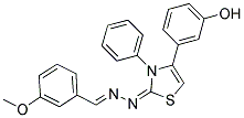 3-METHOXYBENZALDEHYDE [(2E)-4-(3-HYDROXYPHENYL)-3-PHENYL-1,3-THIAZOL-2(3H)-YLIDENE]HYDRAZONE Struktur