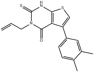 3-ALLYL-5-(3,4-DIMETHYLPHENYL)-2-SULFANYLTHIENO[2,3-D]PYRIMIDIN-4(3H)-ONE Struktur