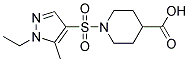 1-(1-ETHYL-5-METHYL-1 H-PYRAZOLE-4-SULFONYL)-PIPERIDINE-4-CARBOXYLIC ACID Struktur