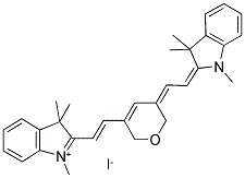 1,3,3-TRIMETHYL-2-((E)-2-[5-[(Z)-2-(1,3,3-TRIMETHYL-1,3-DIHYDRO-2H-INDOL-2-YLIDENE)ETHYLIDENE]-2H-PYRAN-3(6H)-YL]ETHENYL)-3H-INDOLIUM IODIDE Struktur