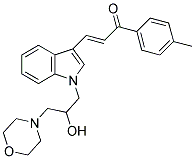 (E)-3-{1-[2-HYDROXY-3-(4-MORPHOLINYL)PROPYL]-1H-INDOL-3-YL}-1-(4-METHYLPHENYL)-2-PROPEN-1-ONE Struktur