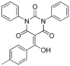 5-[HYDROXY(4-METHYLPHENYL)METHYLENE]-1,3-DIPHENYLPYRIMIDINE-2,4,6(1H,3H,5H)-TRIONE Struktur