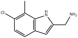 [(6-CHLORO-7-METHYL-1H-INDOL-2-YL)-METHYL]AMINE Struktur