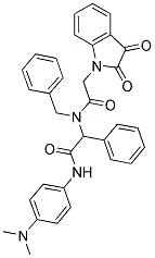 N-BENZYL-N-(2-(4-(DIMETHYLAMINO)PHENYLAMINO)-2-OXO-1-PHENYLETHYL)-2-(2,3-DIOXOINDOLIN-1-YL)ACETAMIDE Struktur