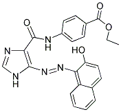 ETHYL 4-[({5-[(E)-2-(2-HYDROXY-1-NAPHTHYL)DIAZENYL]-1H-IMIDAZOL-4-YL}CARBONYL)AMINO]BENZOATE Struktur