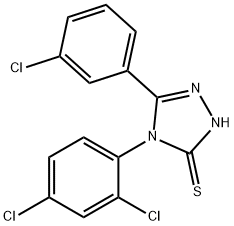 5-(3-CHLOROPHENYL)-4-(2,4-DICHLOROPHENYL)-4H-1,2,4-TRIAZOLE-3-THIOL Struktur