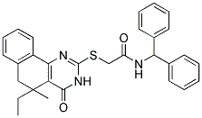 N-BENZHYDRYL-2-[(5-ETHYL-5-METHYL-4-OXO-3,4,5,6-TETRAHYDROBENZO[H]QUINAZOLIN-2-YL)SULFANYL]ACETAMIDE Struktur