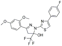 3-(2,4-DIMETHOXYPHENYL)-1-[4-(4-FLUOROPHENYL)-1,3-THIAZOL-2-YL]-5-(TRIFLUOROMETHYL)-4,5-DIHYDRO-1H-PYRAZOL-5-OL Struktur