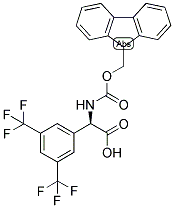 (R)-(3,5-BIS-TRIFLUOROMETHYL-PHENYL)-[(9H-FLUOREN-9-YLMETHOXYCARBONYLAMINO)]-ACETIC ACID Struktur