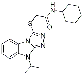 N-CYCLOHEXYL-2-(9-ISOPROPYL-9H-BENZO[4,5]IMIDAZO[2,1-C][1,2,4]TRIAZOL-3-YLSULFANYL)-ACETAMIDE Struktur