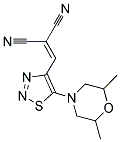 {[5-(2,6-DIMETHYLMORPHOLIN-4-YL)-1,2,3-THIADIAZOL-4-YL]METHYLENE}MALONONITRILE Struktur