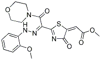 METHYL (2E)-[2-[(1E)-N-(2-METHOXYPHENYL)-2-MORPHOLIN-4-YL-2-OXOETHANEHYDRAZONOYL]-4-OXO-1,3-THIAZOL-5(4H)-YLIDENE]ACETATE Struktur