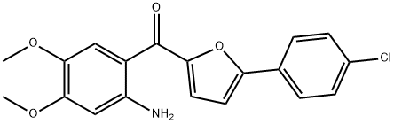 (2-AMINO-4,5-DIMETHOXY-PHENYL)-[5-(4-CHLORO-PHENYL)-FURAN-2-YL]-METHANONE Struktur