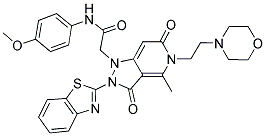 2-(2-(BENZO[D]THIAZOL-2-YL)-4-METHYL-5-(2-MORPHOLINOETHYL)-3,6-DIOXO-2,3,5,6-TETRAHYDROPYRAZOLO[4,3-C]PYRIDIN-1-YL)-N-(4-METHOXYPHENYL)ACETAMIDE Struktur