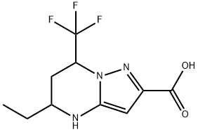 5-ETHYL-7-TRIFLUOROMETHYL-4,5,6,7-TETRAHYDRO-PYRAZOLO[1,5-A]PYRIMIDINE-2-CARBOXYLIC ACID Struktur