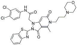 2-(2-(BENZO[D]THIAZOL-2-YL)-4-METHYL-5-(3-MORPHOLINOPROPYL)-3,6-DIOXO-2,3,5,6-TETRAHYDROPYRAZOLO[4,3-C]PYRIDIN-1-YL)-N-(3,4-DICHLOROPHENYL)ACETAMIDE Struktur