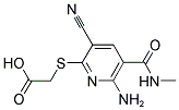 ((6-AMINO-3-CYANO-5-[(METHYLAMINO)CARBONYL]PYRIDIN-2-YL)THIO)ACETIC ACID Struktur