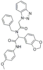 2-(2-(1H-BENZO[D][1,2,3]TRIAZOL-1-YL)-N-BENZYLACETAMIDO)-2-(BENZO[D][1,3]DIOXOL-5-YL)-N-(4-METHOXYPHENYL)ACETAMIDE Struktur