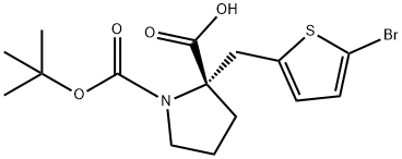 BOC-(S)-ALPHA-(5-BROMO-2-THIOPHENYLMETHYL)-PROLINE Struktur