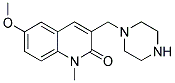 6-METHOXY-1-METHYL-3-PIPERAZIN-1-YLMETHYL-1H-QUINOLIN-2-ONE Struktur