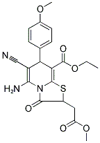 ETHYL 5-AMINO-6-CYANO-2-(2-METHOXY-2-OXOETHYL)-7-(4-METHOXYPHENYL)-3-OXO-2,3-DIHYDRO-7H-[1,3]THIAZOLO[3,2-A]PYRIDINE-8-CARBOXYLATE Struktur