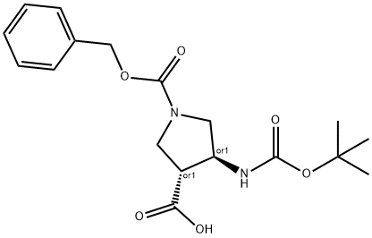 TRANS-4-N-BOC-AMINO-1-CBZ-PYRROLIDINE-3-CARBOXYLIC ACID Struktur