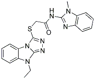 2-(9-ETHYL-9H-BENZO[4,5]IMIDAZO[2,1-C][1,2,4]TRIAZOL-3-YLSULFANYL)-N-(1-METHYL-1H-BENZOIMIDAZOL-2-YL)-ACETAMIDE Struktur