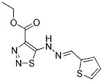 ETHYL 5-[(2E)-2-(THIEN-2-YLMETHYLENE)HYDRAZINO]-1,2,3-THIADIAZOLE-4-CARBOXYLATE Struktur