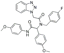 2-(2-(1H-BENZO[D][1,2,3]TRIAZOL-1-YL)-N-(4-FLUOROBENZYL)ACETAMIDO)-N,2-BIS(4-METHOXYPHENYL)ACETAMIDE Struktur